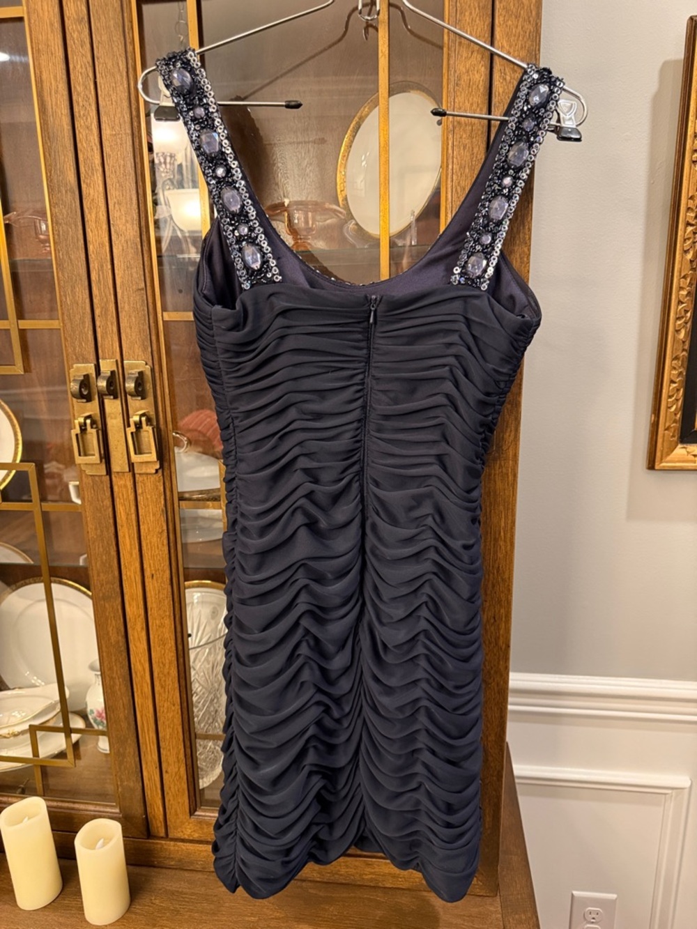 Cache Black Jeweled Ruched Mini Dress - Picture 7 of 9